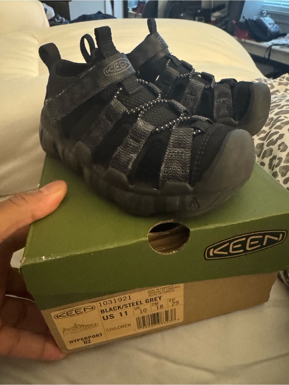 KEEN Kids Black and Steel Grey Closed-Toe Sandals